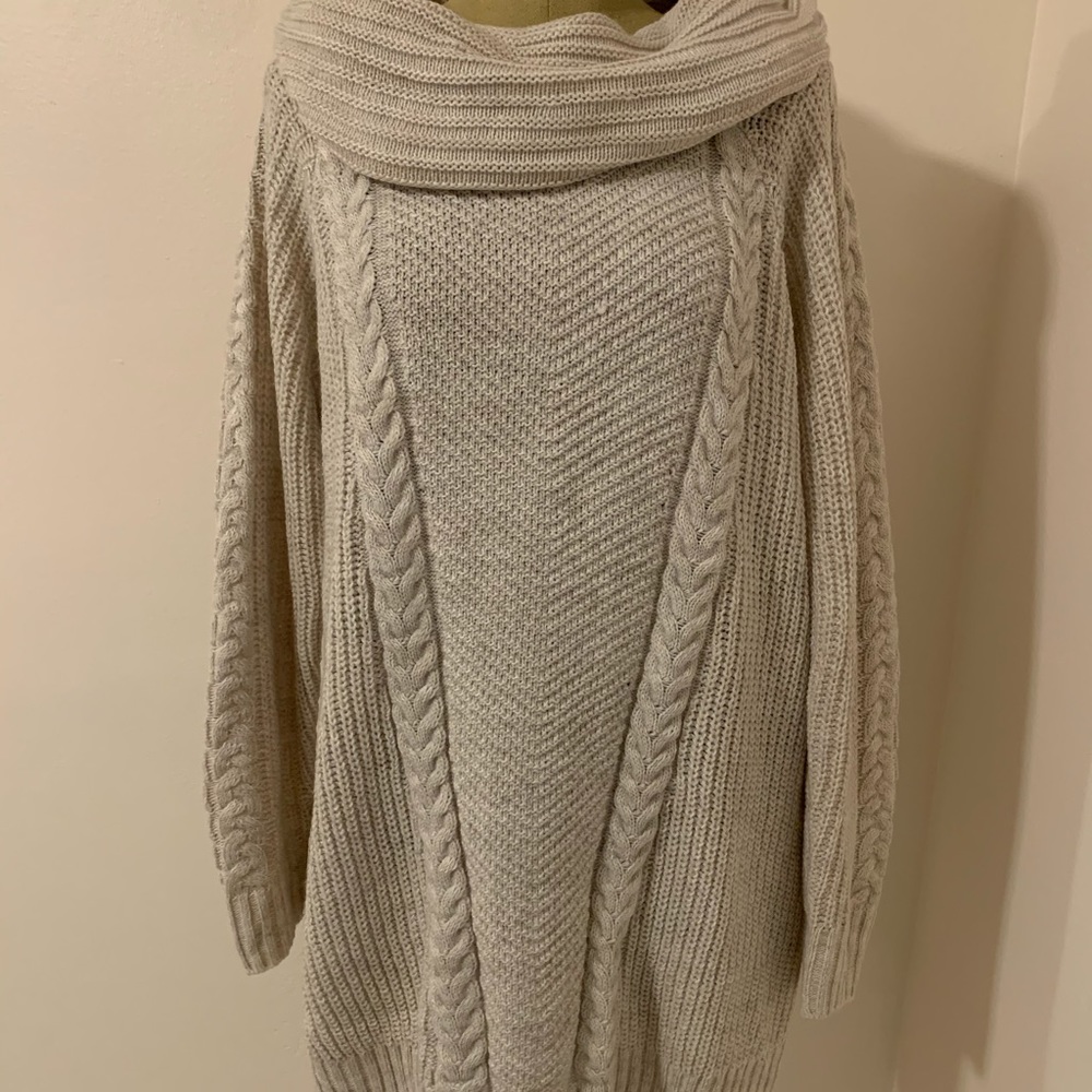 maurices cream colored cowl neck sweater